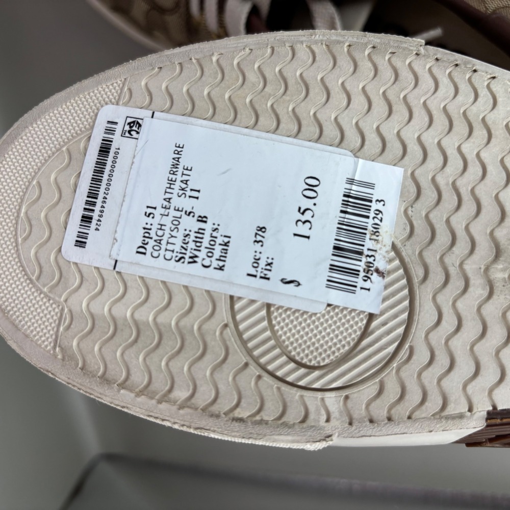 Coach Citysole Skate Khaki Signature Jacquard Sneakers C2705 Brown Women 6B - Picture 4 of 6